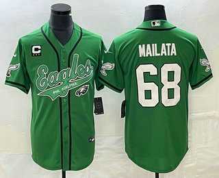 Men's Philadelphia Eagles #68 Jordan Mailata Green C Patch Cool Base Stitched Baseball Jersey,We sell and wholesale Men's Philadelphia Eagles #68 Jordan Mailata Green C Patch Cool Base Stitched Baseball Jersey on line form chian!
